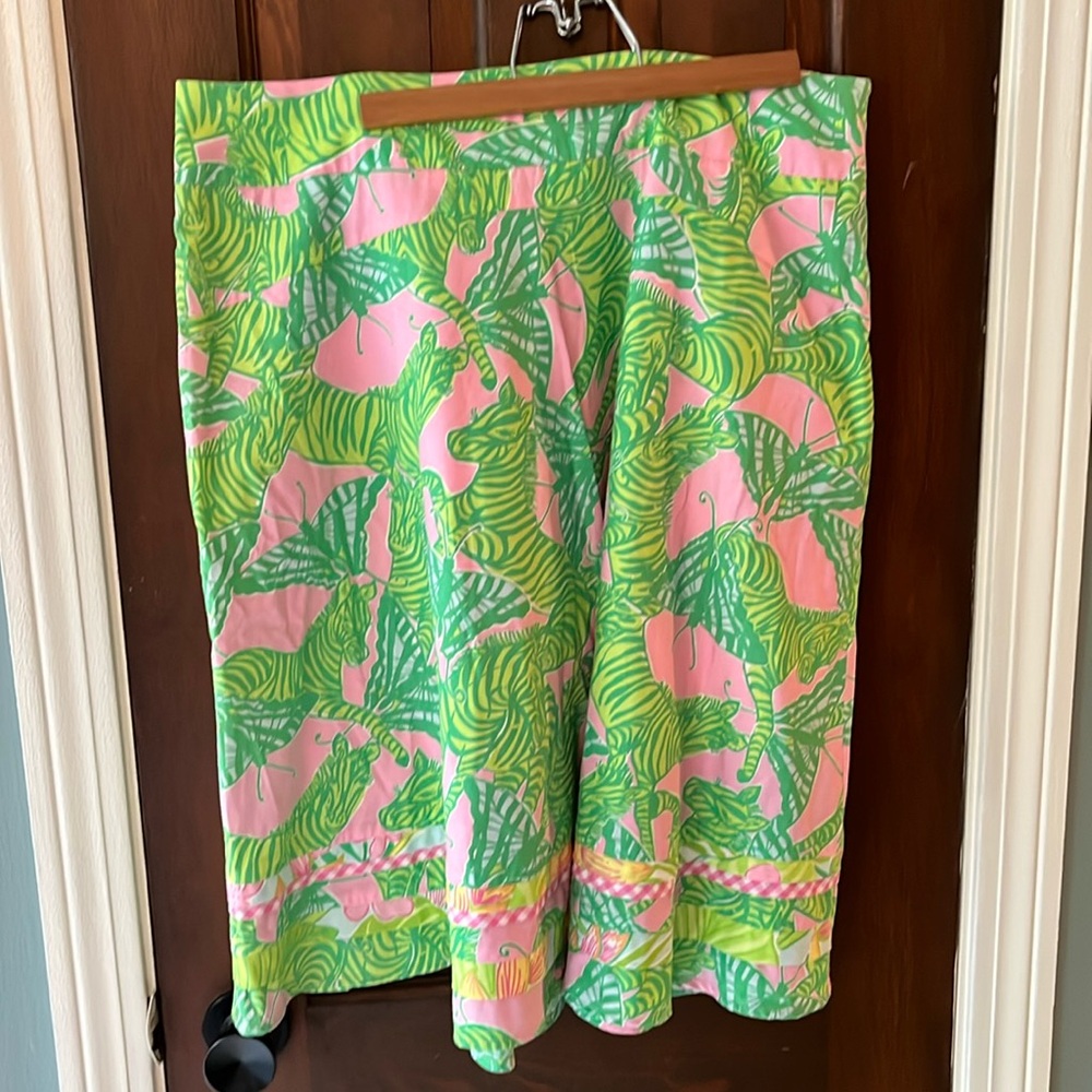 LILLY PULITZER Skirt Brazilian Zebra Butterfly Green Pink Preppy Classic Print